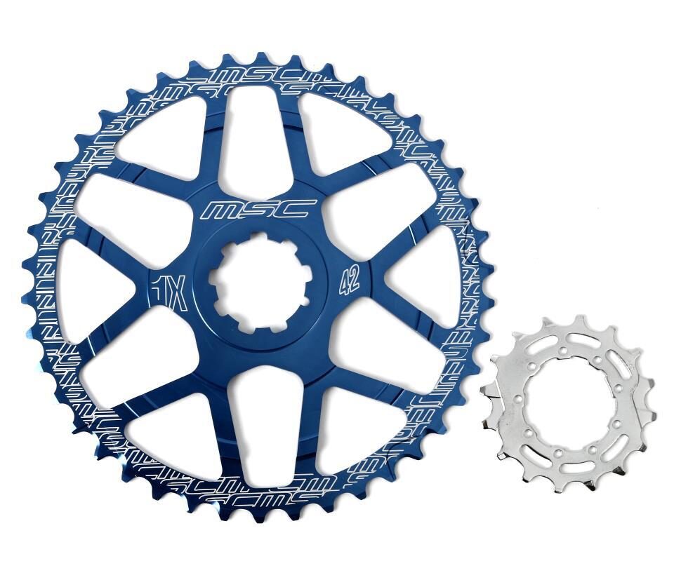 CORONA DENTADA 42 DIENTES   16T AZUL