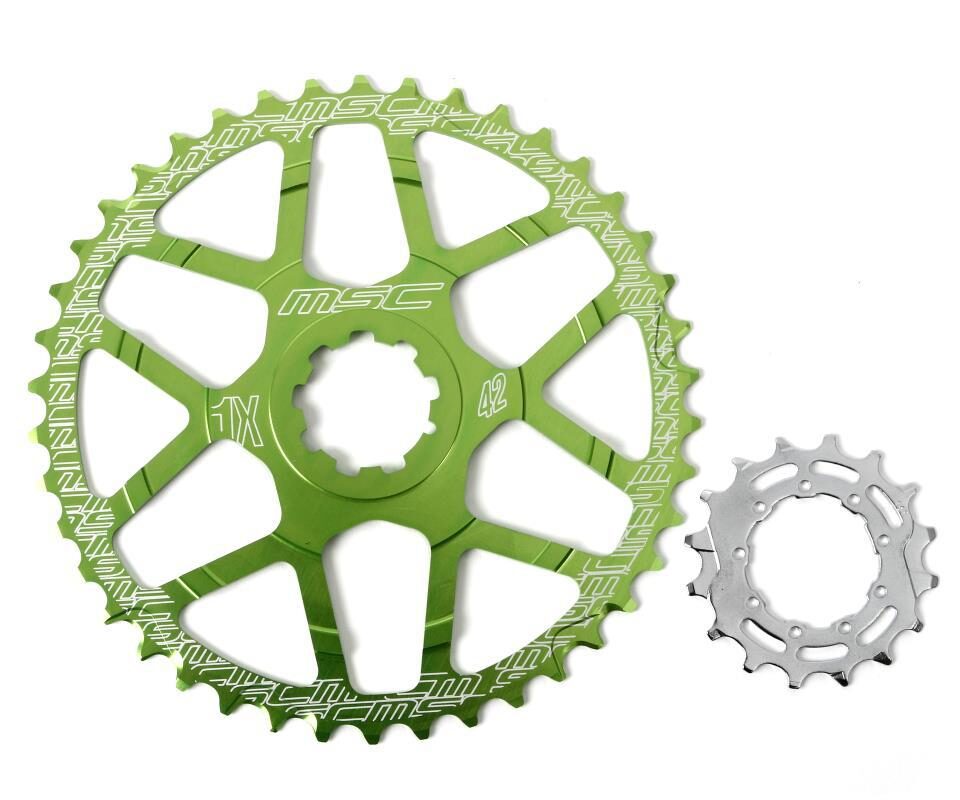 CORONA DENTADA 42 DIENTES   16T VERDE