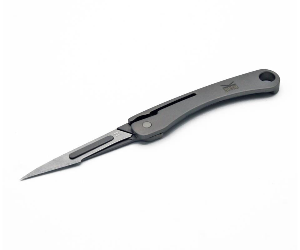CUCHILLO PLEGABLE CAMPING TITANIO GR5 / ACERO INOX