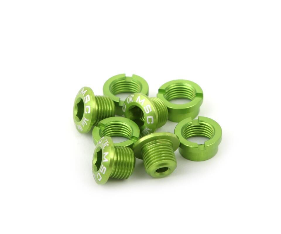 KIT TORNILLOS PLATOS M8X5 5/6 5 ALU VERDE 8 uds