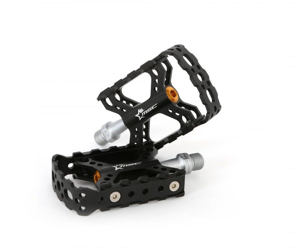 PEDALES PLATAFORMA MSC ALU 6063T5 EJE CRMO BLACK