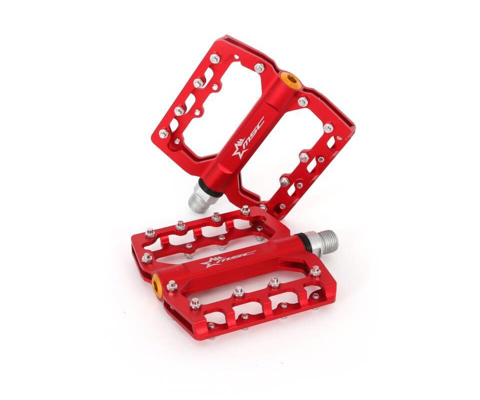 PEDALES PLATAFORMA MSC ALU 6063T5 EJE CRMO PIN RD