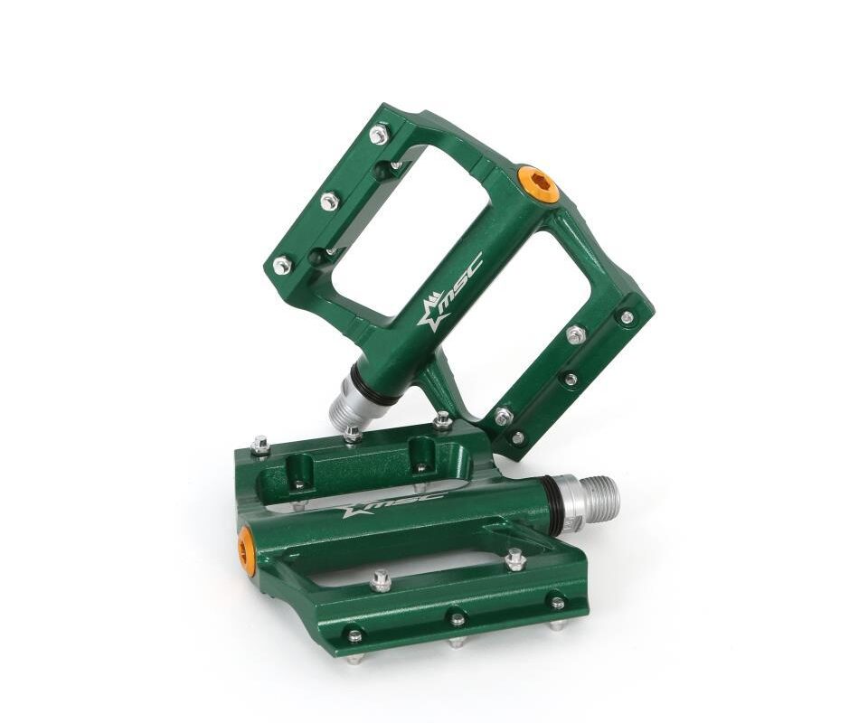 PEDALES PLATAFORMA MSC ALU EJE CRMO GREEN