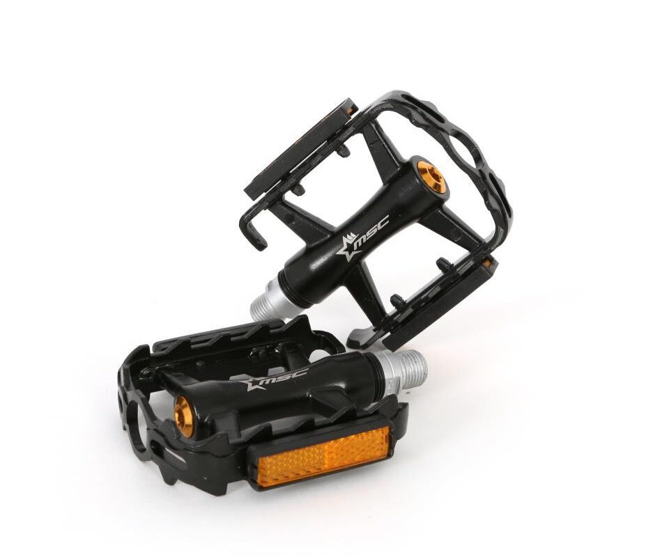 PEDALES PLATAFORMA MSC EJE CRMO BLACK REFLECTANTE