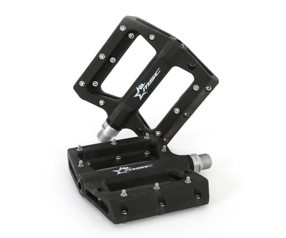 PEDALES PLATAFORMA MSC NYLON EJE CRMO PIN NEGRO