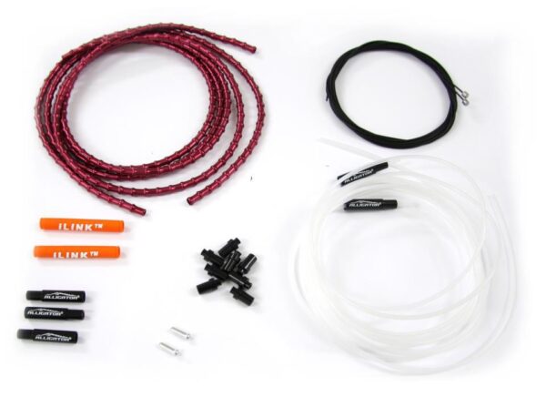 SET DE CABLES Y FUNDAS PARA FRENO  ROJO