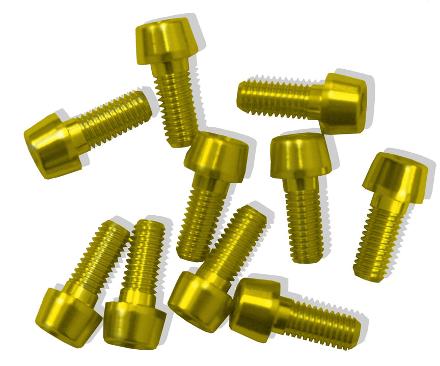 TORNILLOS ALU7075T6 M5X10 ORO ANODIZADO  10UNI