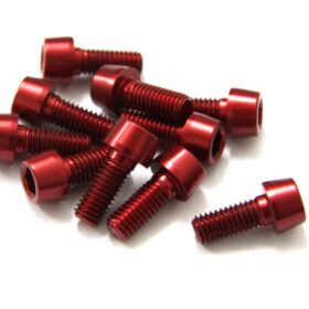TORNILLOS ALU7075T6 M5X12 ROJO ANODIZADO  10UNI 