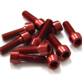 TORNILLOS ALU7075T6 M5X16 ROJO ANODIZADO  10UNI 