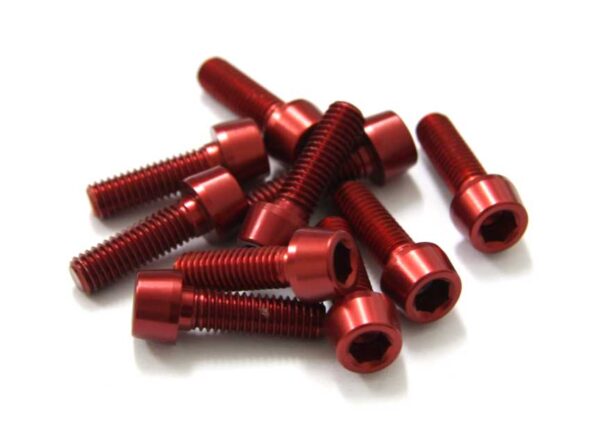 TORNILLOS ALU7075T6 M5X16 ROJO ANODIZADO  10UNI 