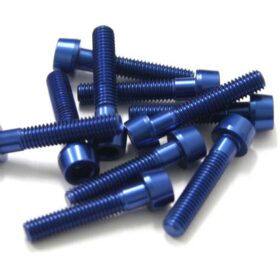 TORNILLOS ALU7075T6 M5X25 AZUL ANODIZADO  10UNI 