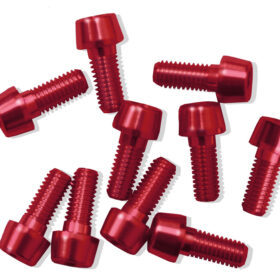 TORNILLOS ALU7075T6 M5X5 ROJO ANODIZADO  10UNI 