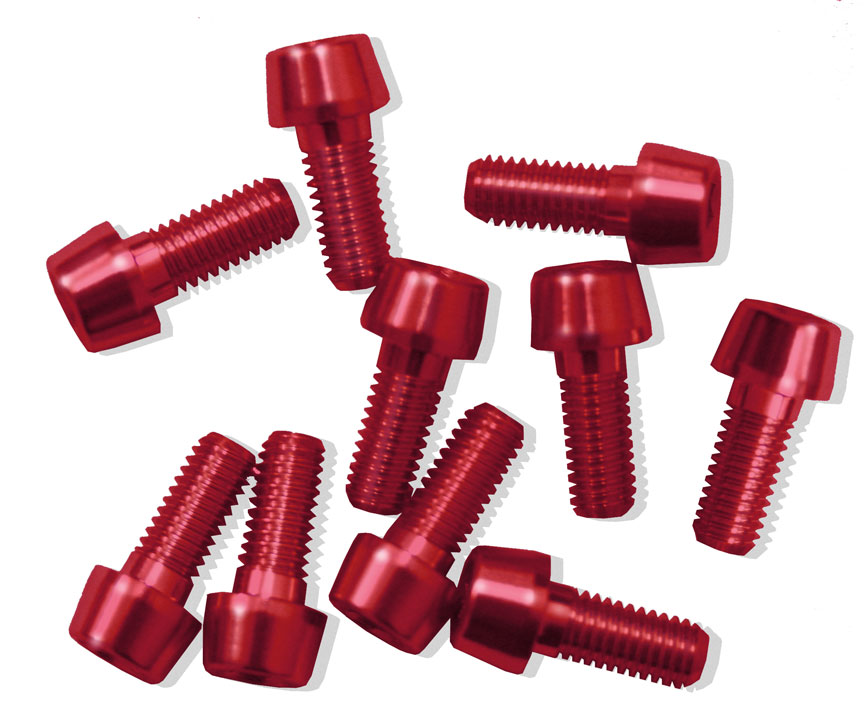 TORNILLOS ALU7075T6 M5X5 ROJO ANODIZADO  10UNI