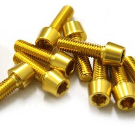 TORNILLOS ALU7075T6 M6X20 ORO ANODIZADO  10UNI 