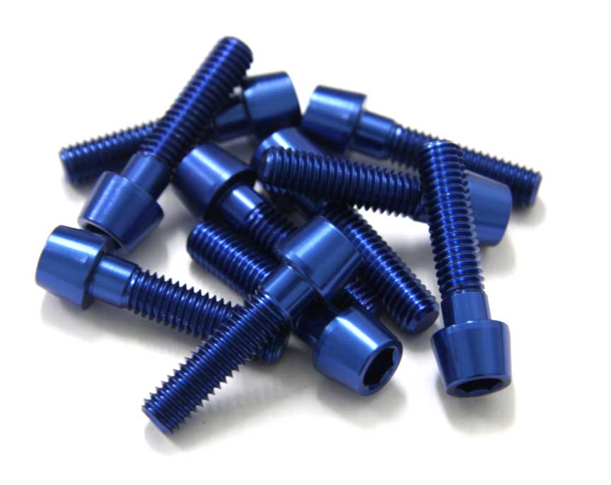 TORNILLOS ALU7075T6 M6X25 AZUL ANODIZADO  10UNI