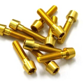 TORNILLOS ALU7075T6 M6X25 ORO ANODIZADO  10UNI 