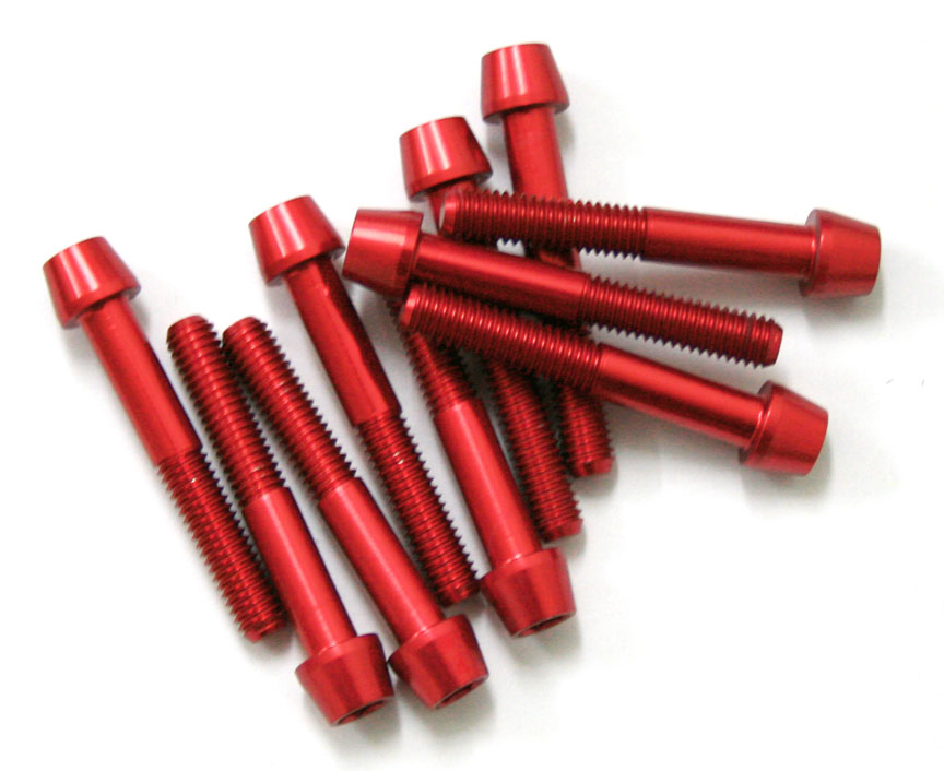 TORNILLOS ALU7075T6 M6X30 ROJO ANODIZADO  10UNI