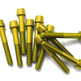 TORNILLOS ALU7075T6 M6X40 ORO ANODIZADO  10UNI 