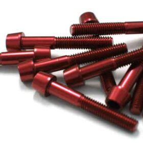TORNILLOS ALU7075T6 M6X40 ROJO ANODIZADO  10UNI 