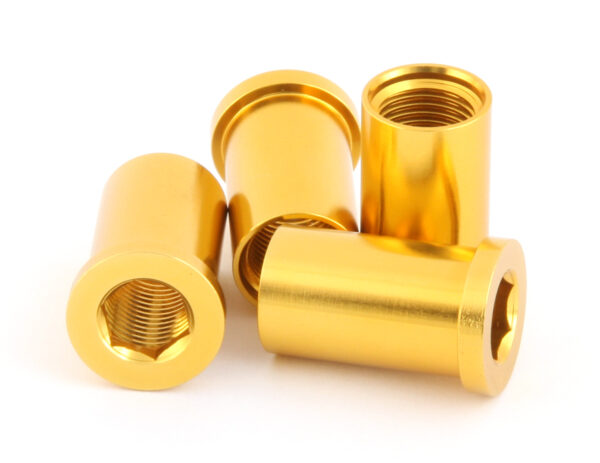 TUERCA  ALU 1-2 PLATOS Y PROT  PLATOS DORADO 4uds 