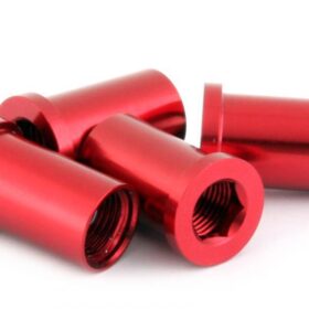 TUERCA ALU 1-2 PLATOS Y PROT  PLATOS ROJO 4uds 