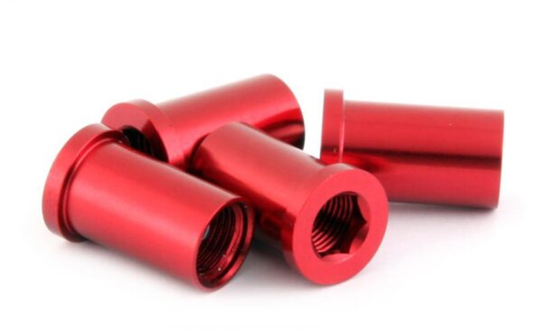 TUERCA ALU 1-2 PLATOS Y PROT  PLATOS ROJO 4uds 