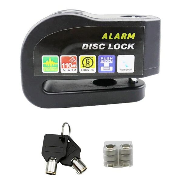CANDADO DISCO FRENO CON ALARMA E-BIKE/MOTO 6mm NE