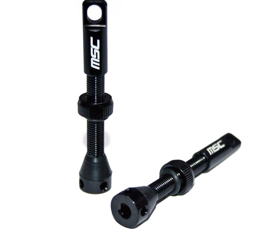 VALVULA TUBELESS ALU FV 44mm NEG BASE GOMA x2un