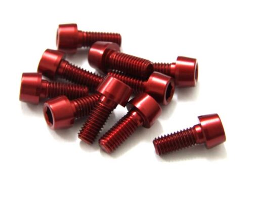 TORNILLOS ALU7075T6 M5X12 ROJO ANODIZADO  10UNI