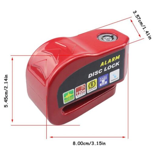 CANDADO DISCO FRENO CON ALARMA E-BIKE/MOTO 6mm AZ